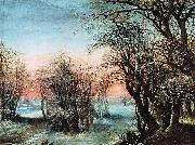 Denys Van Alsloot Winter Landscape oil